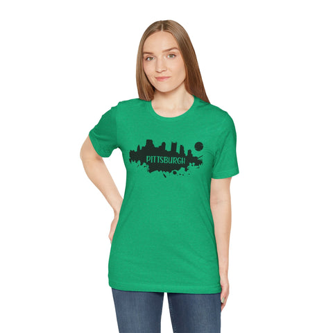 Pittsburgh Splash Skyline T-Shirt - Unisex bella+canvas 3001 T-Shirt - YinzerShop