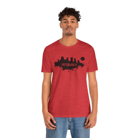 Pittsburgh Splash Skyline T-Shirt - Unisex bella+canvas 3001 T-Shirt - YinzerShop