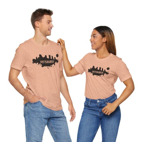 Pittsburgh Splash Skyline T-Shirt - Unisex bella+canvas 3001 T-Shirt - YinzerShop