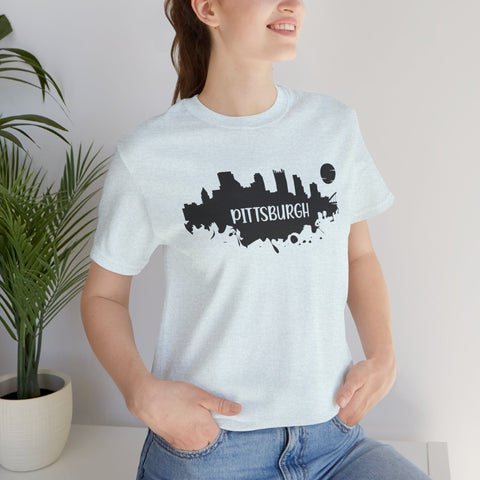 Pittsburgh Splash Skyline T-Shirt - Unisex bella+canvas 3001 T-Shirt - YinzerShop