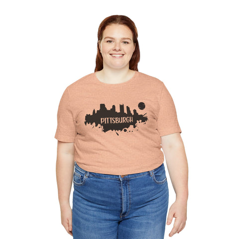 Pittsburgh Splash Skyline T-Shirt - Unisex bella+canvas 3001 T-Shirt - YinzerShop