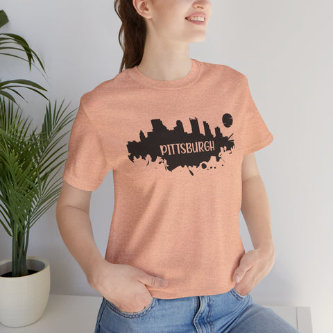Pittsburgh Splash Skyline T-Shirt - Unisex bella+canvas 3001 T-Shirt - YinzerShop