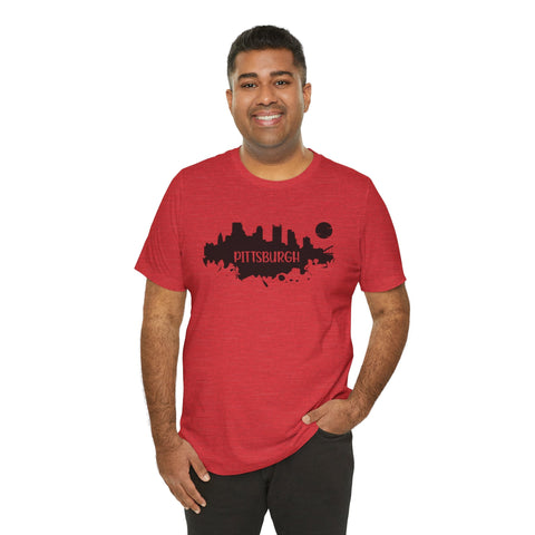 Pittsburgh Splash Skyline T-Shirt - Unisex bella+canvas 3001 T-Shirt - YinzerShop