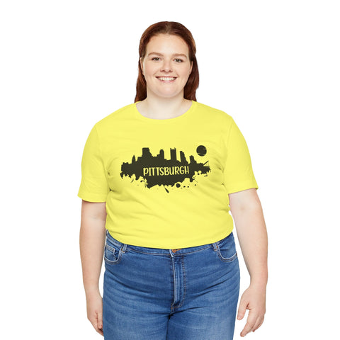 Pittsburgh Splash Skyline T-Shirt - Unisex bella+canvas 3001 T-Shirt - YinzerShop