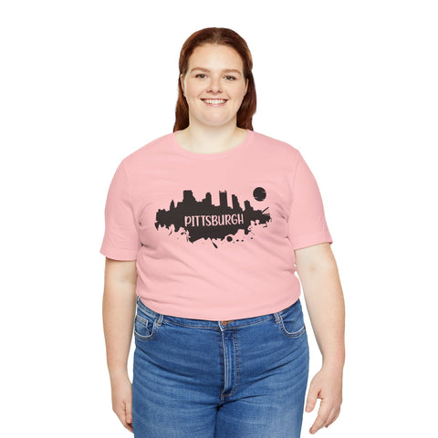 Pittsburgh Splash Skyline T-Shirt - Unisex bella+canvas 3001 T-Shirt - YinzerShop