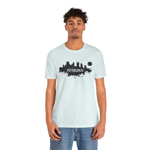 Pittsburgh Splash Skyline T-Shirt - Unisex bella+canvas 3001 T-Shirt - YinzerShop