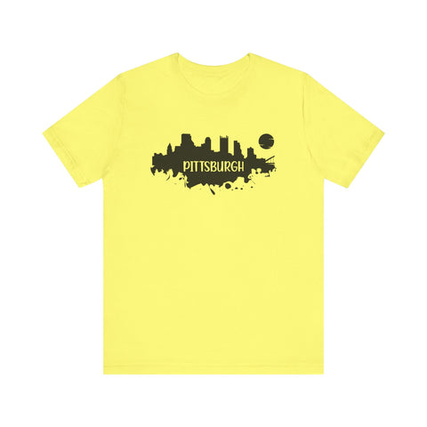 Pittsburgh Splash Skyline T-Shirt - Unisex bella+canvas 3001 T-Shirt - YinzerShop