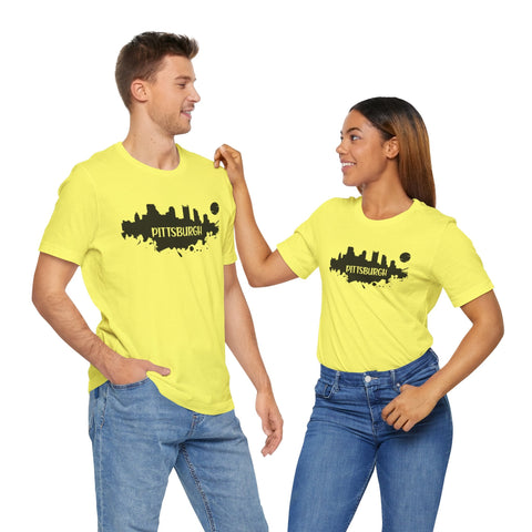 Pittsburgh Splash Skyline T-Shirt - Unisex bella+canvas 3001 T-Shirt - YinzerShop