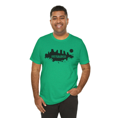Pittsburgh Splash Skyline T-Shirt - Unisex bella+canvas 3001 T-Shirt - YinzerShop