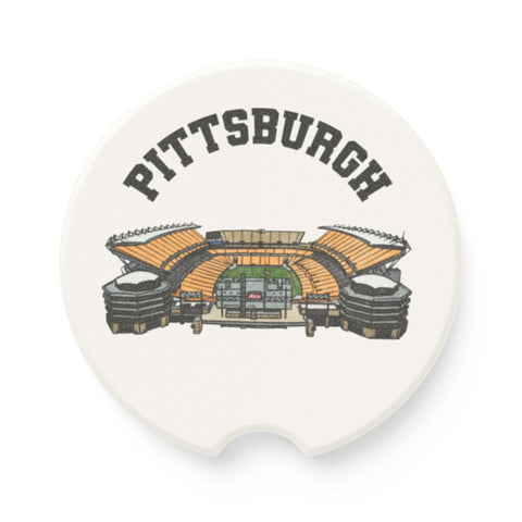 Pittsburgh Stadium Soapstone Car Coaster - Heinz Field | Single OR 2 Pack Home Decor - YinzerShop