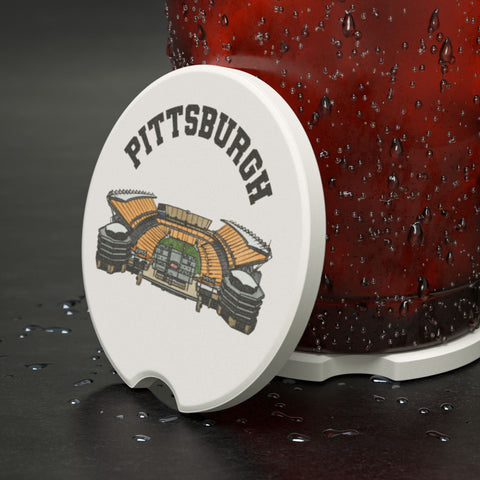 Pittsburgh Stadium Soapstone Car Coaster - Heinz Field | Single OR 2 Pack Home Decor - YinzerShop
