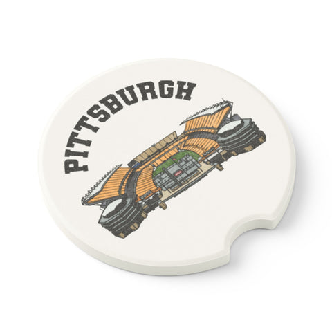 Pittsburgh Stadium Soapstone Car Coaster - Heinz Field | Single OR 2 Pack Home Decor - YinzerShop