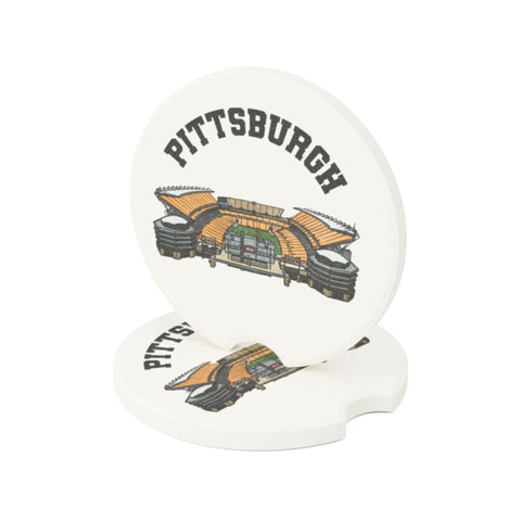 Pittsburgh Stadium Soapstone Car Coaster - Heinz Field | Single OR 2 Pack Home Decor - YinzerShop