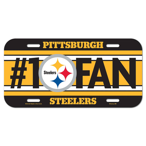 Pittsburgh Steelers 1 Fan Plastic License Plate Novelty License Plate - YinzerShop