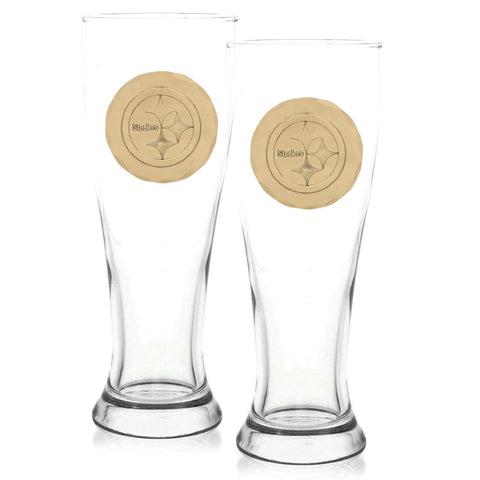 Pittsburgh Steelers 2-Piece Pilsner Set (Bronze) Beer Mug Wendell August Forge   