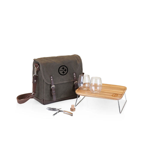 Pittsburgh Steelers Adventure Wine Tote – Insulated Cooler Bag with Folding Picnic Table Licensed - YinzerShop