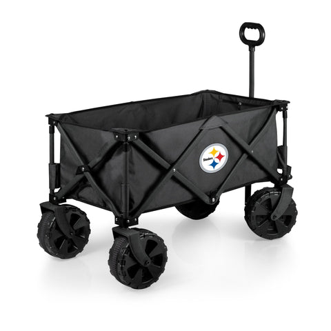 Pittsburgh Steelers All Terrain Utility Wagon | Heavy Duty Garden Cart with Telescoping Handle Licensed - YinzerShop