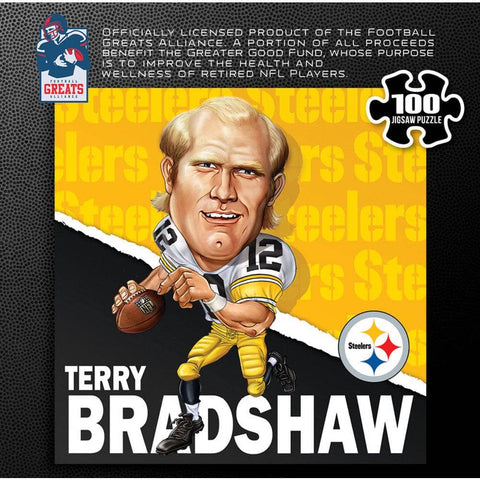 Pittsburgh Steelers All-Time Greats - Terry Bradshaw 100 Piece Jigsaw Puzzle 100 Piece - YinzerShop