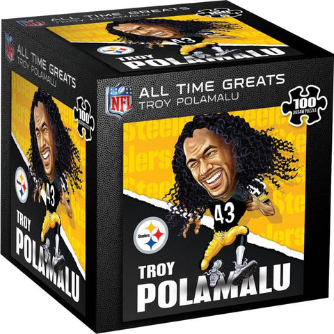 Pittsburgh Steelers All-Time Greats - Troy Polamalu 100 Piece Jigsaw Puzzle 100 Piece - YinzerShop