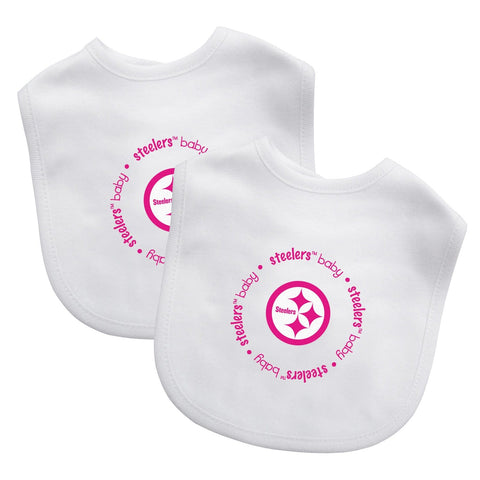 Pittsburgh Steelers Baby Bibs 2-Pack – Embroidered Logo, Cotton Front, Machine Washable Bibs - YinzerShop