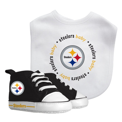Pittsburgh Steelers Baby Set – NFL Baby Gift Sets With Slip-On Prewalkers & Cotton Bib Gift Sets - YinzerShop