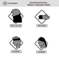 Pittsburgh Steelers Bandana - Performance Multi Way Headwear with Wicking Fabric Scarf - YinzerShop
