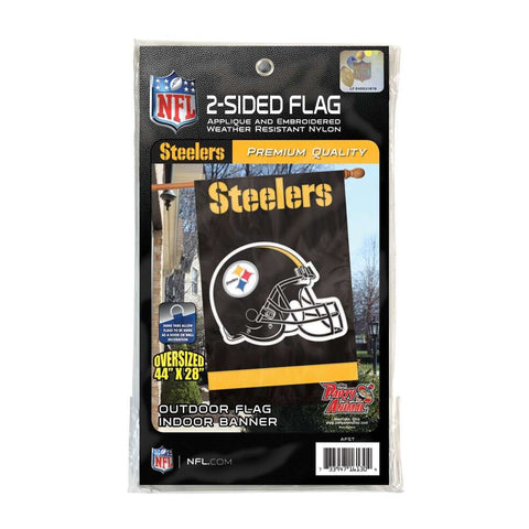 Pittsburgh Steelers Banner Flag – Durable Appliqué NFL Team Flag, Black Nylon Flag - YinzerShop