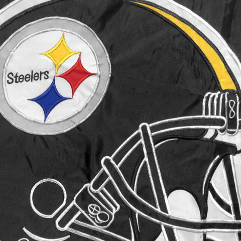 Pittsburgh Steelers Banner Flag – Durable Appliqué NFL Team Flag, Black Nylon Flag - YinzerShop