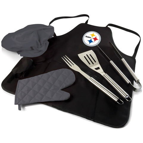 Pittsburgh Steelers - BBQ Apron Tote Pro Grill Set Licensed - YinzerShop