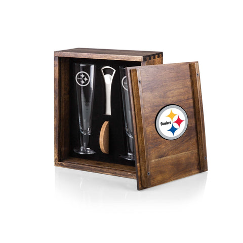 Pittsburgh Steelers Beer Glass - Official NFL Glassware Pilsner Gift Set 20oz Licensed - YinzerShop