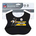 Pittsburgh Steelers Bib | Silicone Feeding Bib With Pocket - Adjustable Neck Strap NFL Baby Mealtime Protector Bibs - YinzerShop