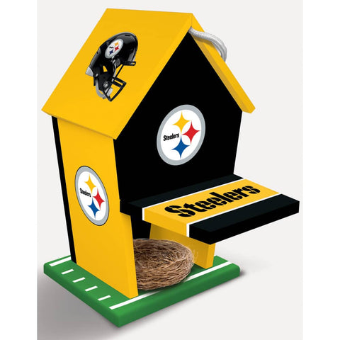 Pittsburgh Steelers Birdhouse - Licensed NFL Decor With Rolled Tin Roof Decor - YinzerShop