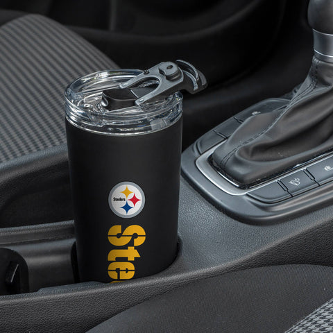 Pittsburgh Steelers Black 24oz Stainless Steel Tumbler Tumbler 24oz - YinzerShop