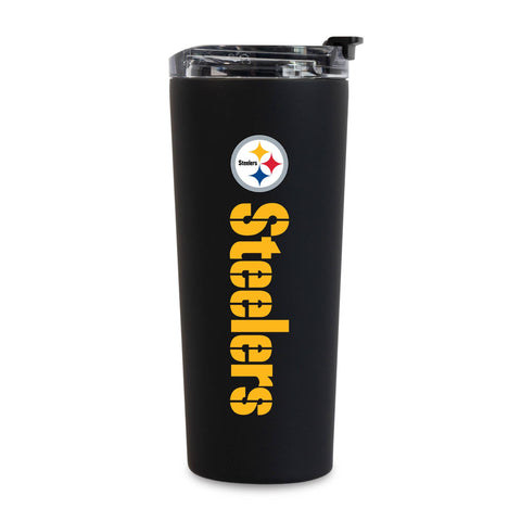 Pittsburgh Steelers Black 24oz Stainless Steel Tumbler Tumbler 24oz - YinzerShop