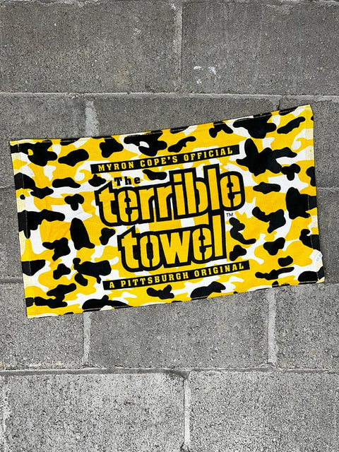 Pittsburgh Steelers Black and Gold Camo Terrible Towel - Myron Cope s Official Terrible Towel - YinzerShop