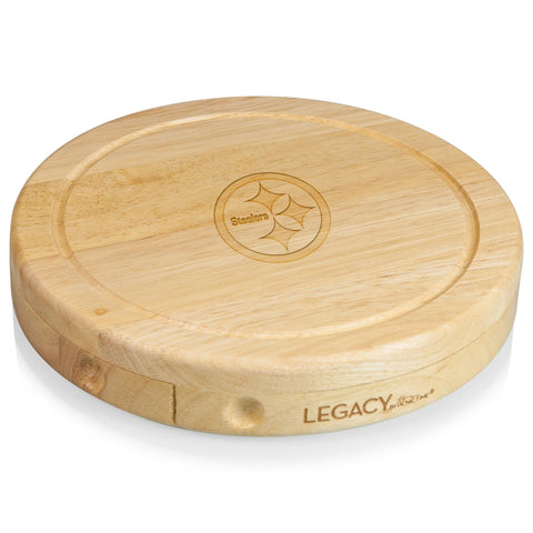 Pittsburgh Steelers Brie Cheese Board - Compact Charcuterie Set with Stainless Steel Tools Licensed - YinzerShop