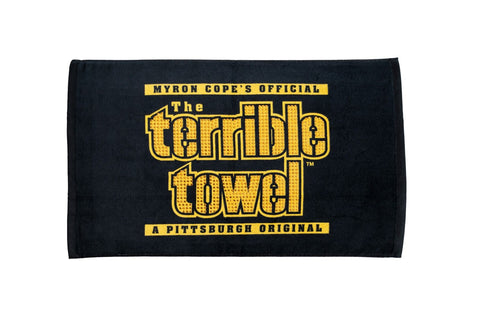 Pittsburgh Steelers Bring Black Towel - Classic Terrible Towel® With Gold Rhinestone Bling Sports Towel - YinzerShop