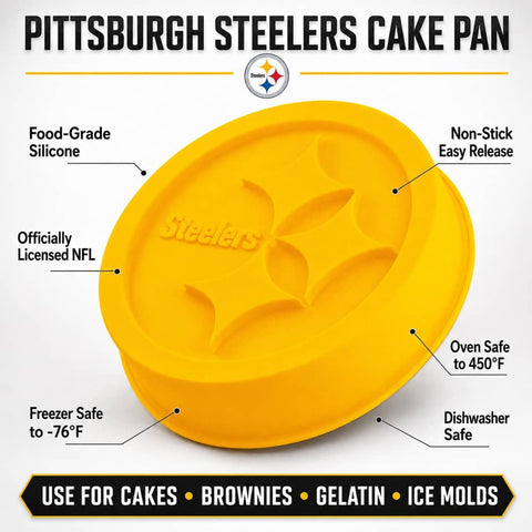 Pittsburgh Steelers Cake Pan – Licensed NFL Bakeware | Silicone Mold Fan Pans - YinzerShop