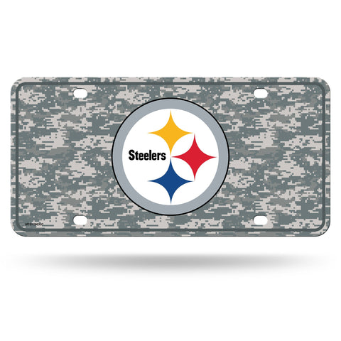 Pittsburgh Steelers Camo Metal Auto Tag Metal Auto Tag - YinzerShop