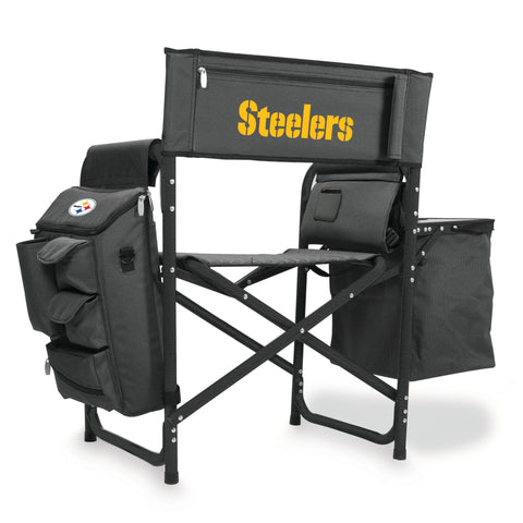 Pittsburgh Steelers Camping Chair - Heavy Duty Outdoor Folding Chair with Cooler & Table Licensed - YinzerShop