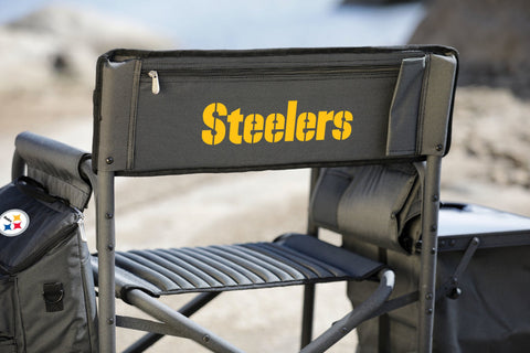 Pittsburgh Steelers Camping Chair - Heavy Duty Outdoor Folding Chair with Cooler & Table Licensed - YinzerShop