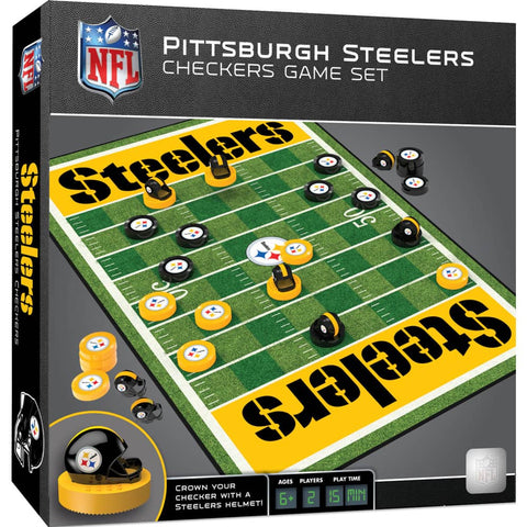 Pittsburgh Steelers Checkers - Licensed NFL Board Game | Classic Family Strategy Set Classic Games - YinzerShop