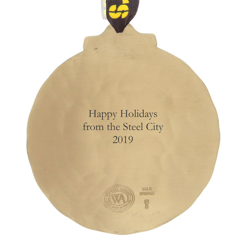 Steelers Christmas Ornament – Pittsburgh Steelers Classic Round Aluminum Football Decor