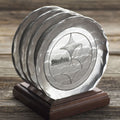 Pittsburgh Steelers Coaster Set - Official NFL Metal Coasters with Wood Caddy Coaster - YinzerShop