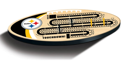 Pittsburgh Steelers Cribbage Game – Official NFL Wooden Football Shaped Board Game - YinzerShop