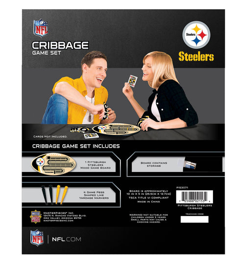 Pittsburgh Steelers Cribbage Game – Official NFL Wooden Football Shaped Board Game - YinzerShop