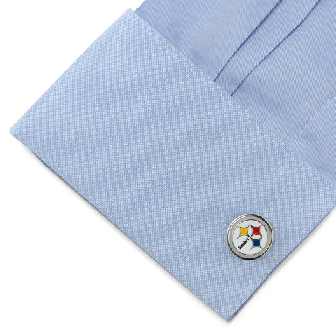 Pittsburgh Steelers Cufflinks and Tie Bar Gift Set Tie Bar Gift Set - YinzerShop