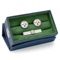 Pittsburgh Steelers Cufflinks and Tie Bar Gift Set Tie Bar Gift Set - YinzerShop