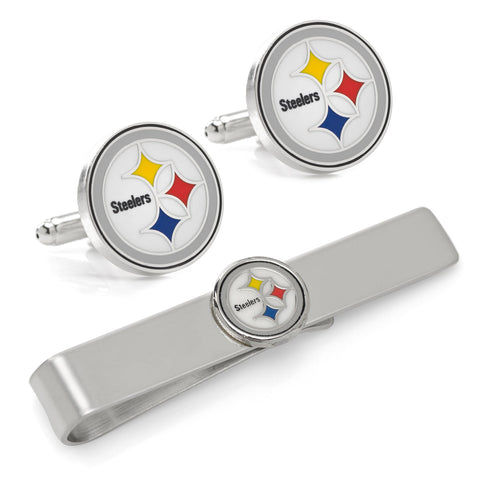 Pittsburgh Steelers Cufflinks and Tie Bar Gift Set Tie Bar Gift Set - YinzerShop
