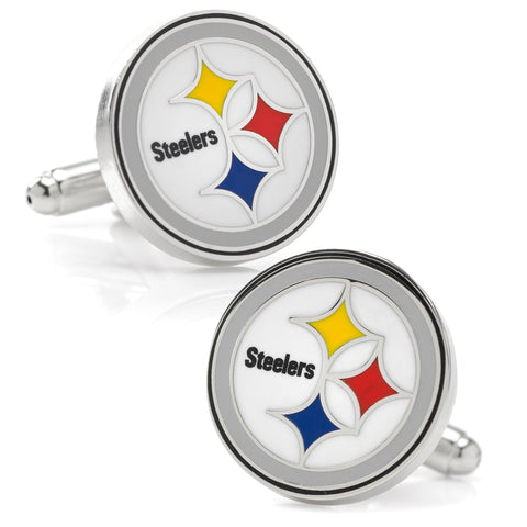 Pittsburgh Steelers Cufflinks - Official NFL Gift | Black and Gold Enamel Detail Accessories Cufflinks - YinzerShop